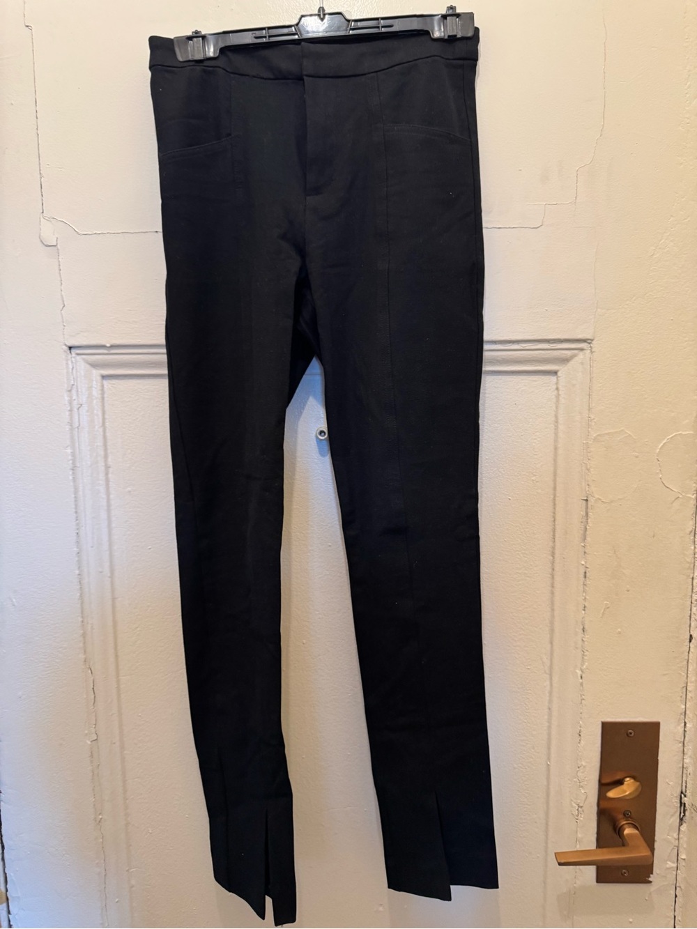 Mango Black Skinny Pants with Front Slits